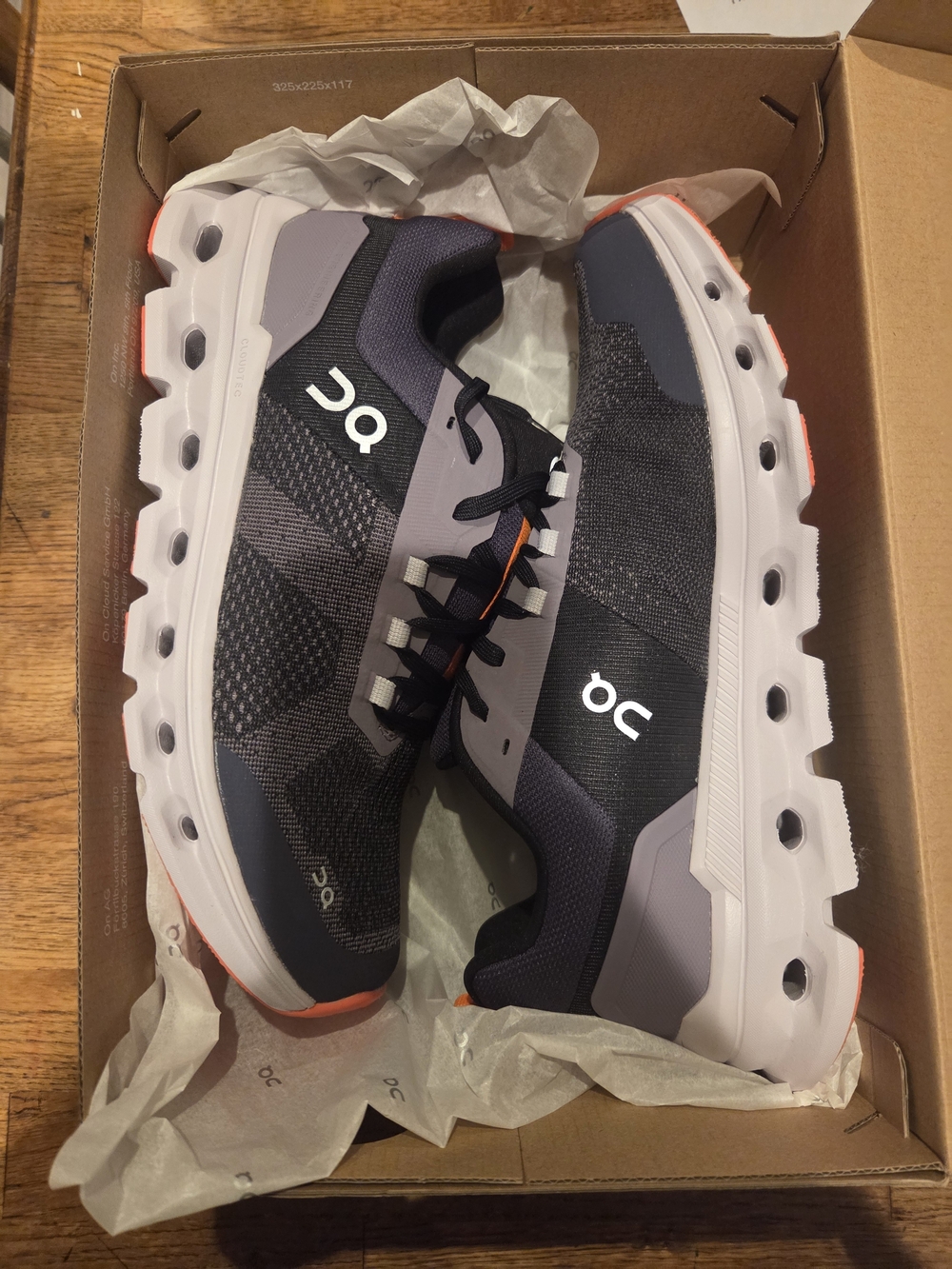 On Running Cloudmonster Men's Athletic Shoes - Black/Gray with Orange Accents